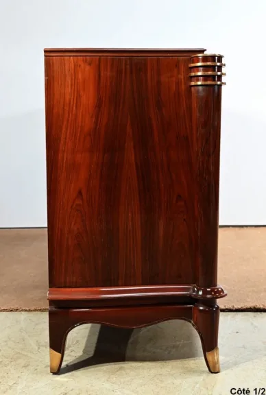 Enfilade 5 portes en Palissandre de Rio, attribuée à J.Leleu, Art Deco – 1940