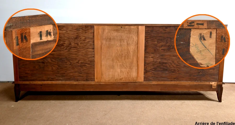 Enfilade 5 portes en Palissandre de Rio, attribuée à J.Leleu, Art Deco – 1940