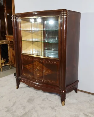Meuble Vitrine en Palissandre de Rio, attribué à J. Leleu, Art Déco – 1940