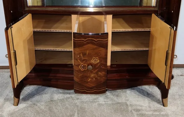 Meuble Vitrine en Palissandre de Rio, attribué à J. Leleu, Art Déco – 1940