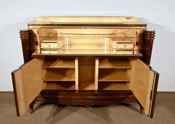 Buffet Bar en Palissandre de Rio, attribué à J.Leleu, Art Déco – 1940