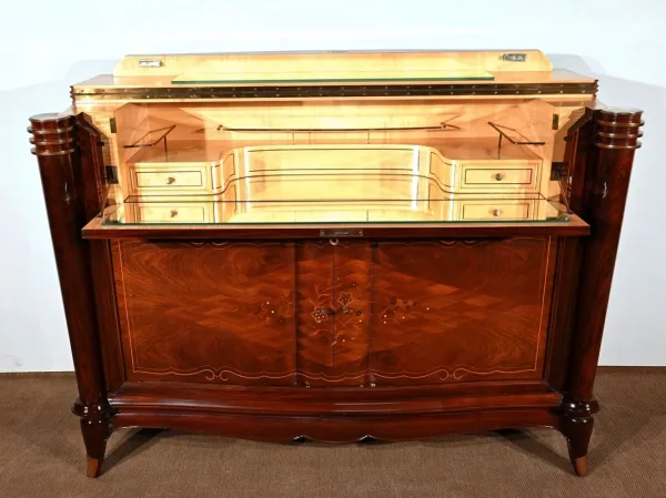 Buffet Bar en Palissandre de Rio, attribué à J.Leleu, Art Déco – 1940
