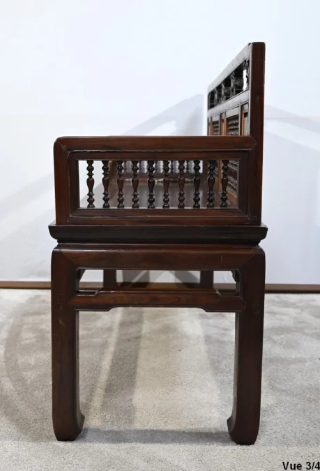 Petite Banquette Indochinoise en Palissandre – Fin XIXe