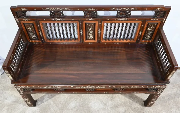 Petite Banquette Indochinoise en Palissandre – Fin XIXe