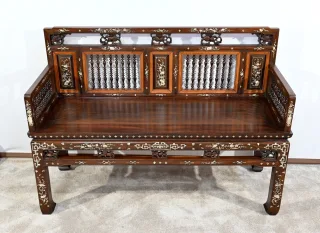 Petite Banquette Indochinoise en Palissandre – Fin XIXe