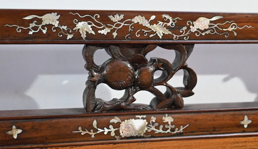 Petite Banquette Indochinoise en Palissandre – Fin XIXe