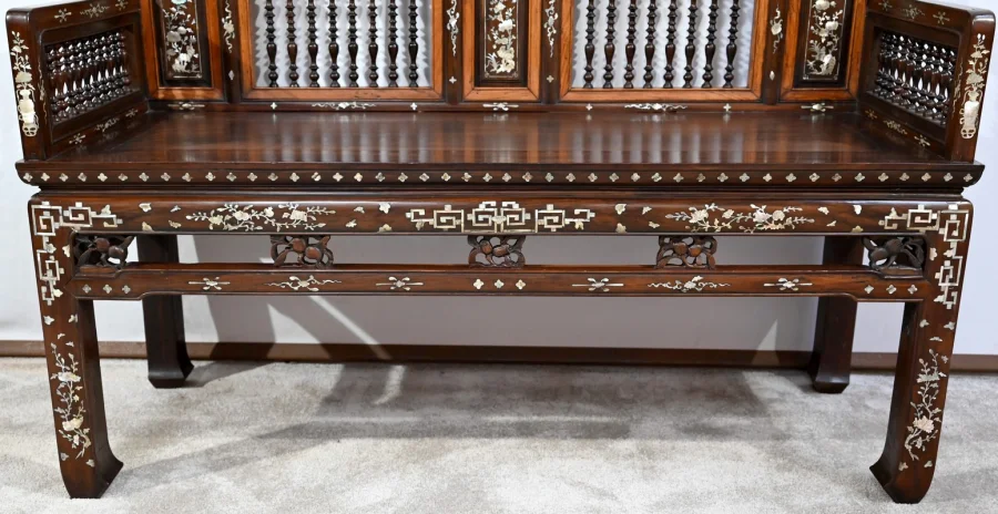 Petite Banquette Indochinoise en Palissandre – Fin XIXe
