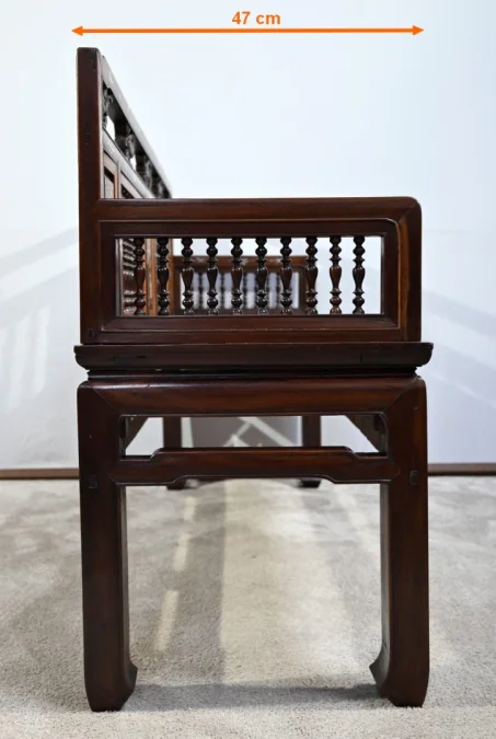 Petite Banquette Indochinoise en Palissandre – Fin XIXe