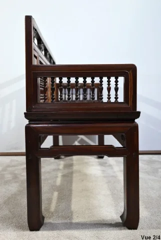 Petite Banquette Indochinoise en Palissandre – Fin XIXe