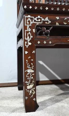Petite Banquette Indochinoise en Palissandre – Fin XIXe