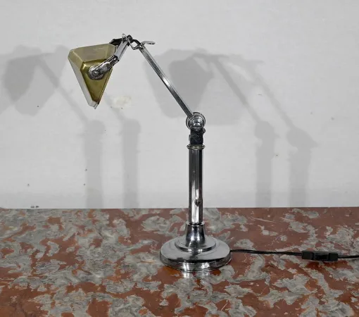 Lampe de Bureau en Métal, d’après le modèle Pirouett’, Art déco  – 1930