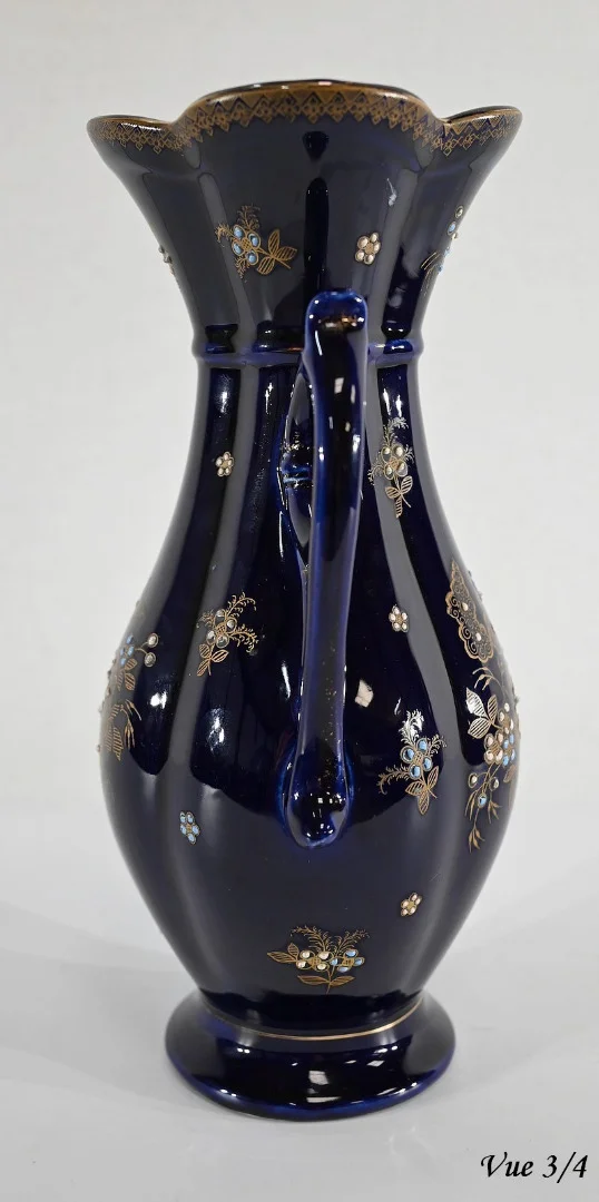 Vase en Faïence Bleu Nuit, « Fives Lille » - Début XXe