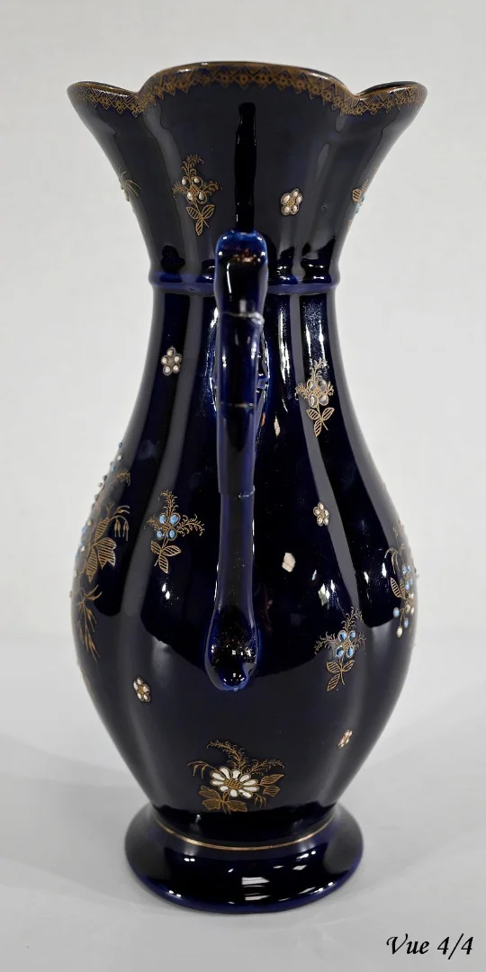 Vase en Faïence Bleu Nuit, « Fives Lille » - Début XXe
