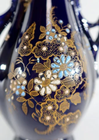 Vase en Faïence Bleu Nuit, « Fives Lille » - Début XXe