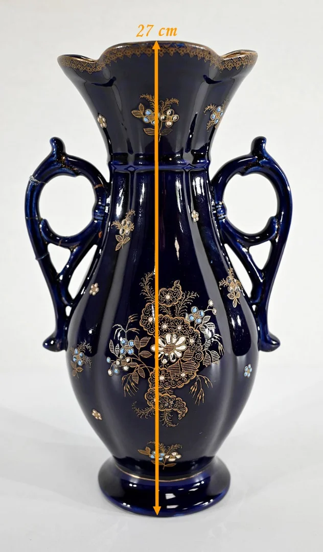 Vase en Faïence Bleu Nuit, « Fives Lille » - Début XXe