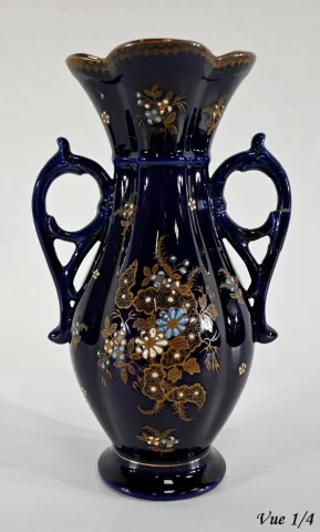 Vase en Faïence Bleu Nuit, « Fives Lille » - Début XXe