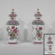 Paire de Vases Hexagonaux en Faïence, Chine – Fin XIXe
