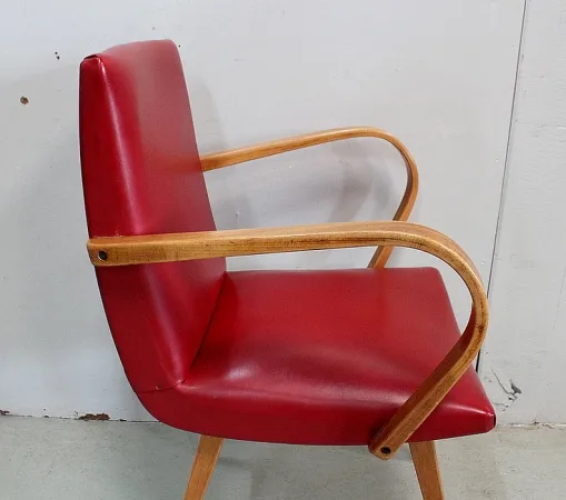 Fauteuil en Hêtre, goût Baumann – 1950 / 1960