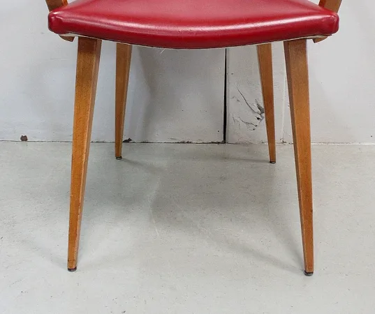 Fauteuil en Hêtre, goût Baumann – 1950 / 1960