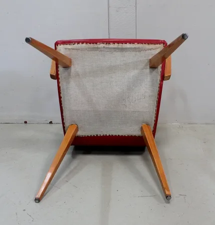 Fauteuil en Hêtre, goût Baumann – 1950 / 1960