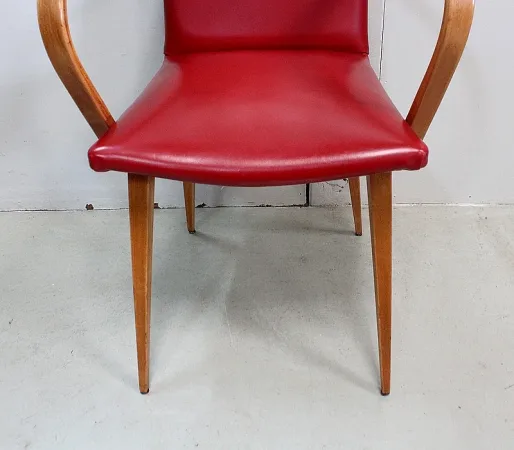 Fauteuil en Hêtre, goût Baumann – 1950 / 1960