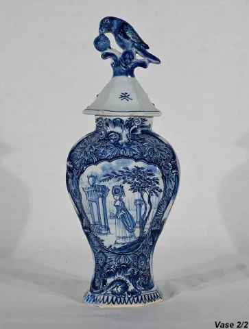 PAIR OF DELFT STYLE VASES