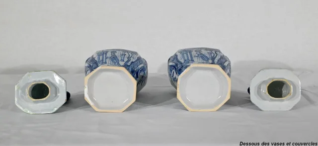 PAIR OF DELFT STYLE VASES