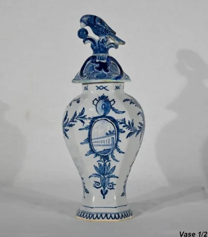 PAIR OF DELFT STYLE VASES