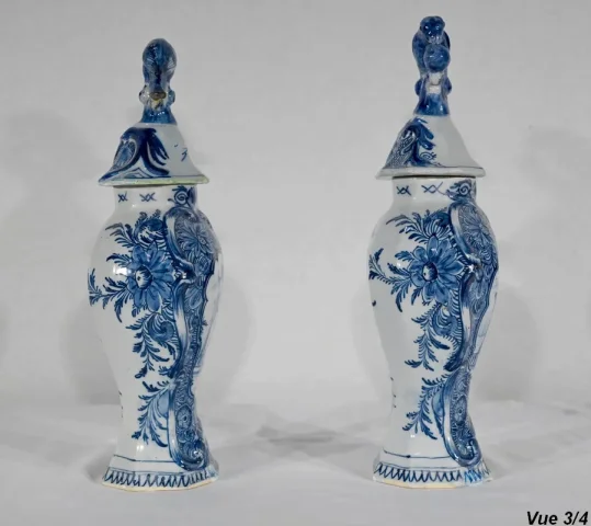 PAIR OF DELFT STYLE VASES