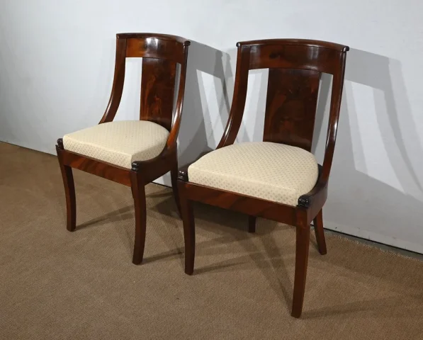Paire de Chaises Gondole en Acajou – Début XXe