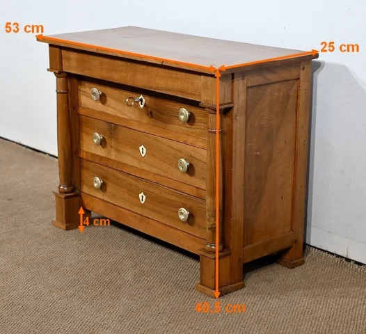 Commode de Maîtrise en Noyer massif, époque Empire – Début XIXe
