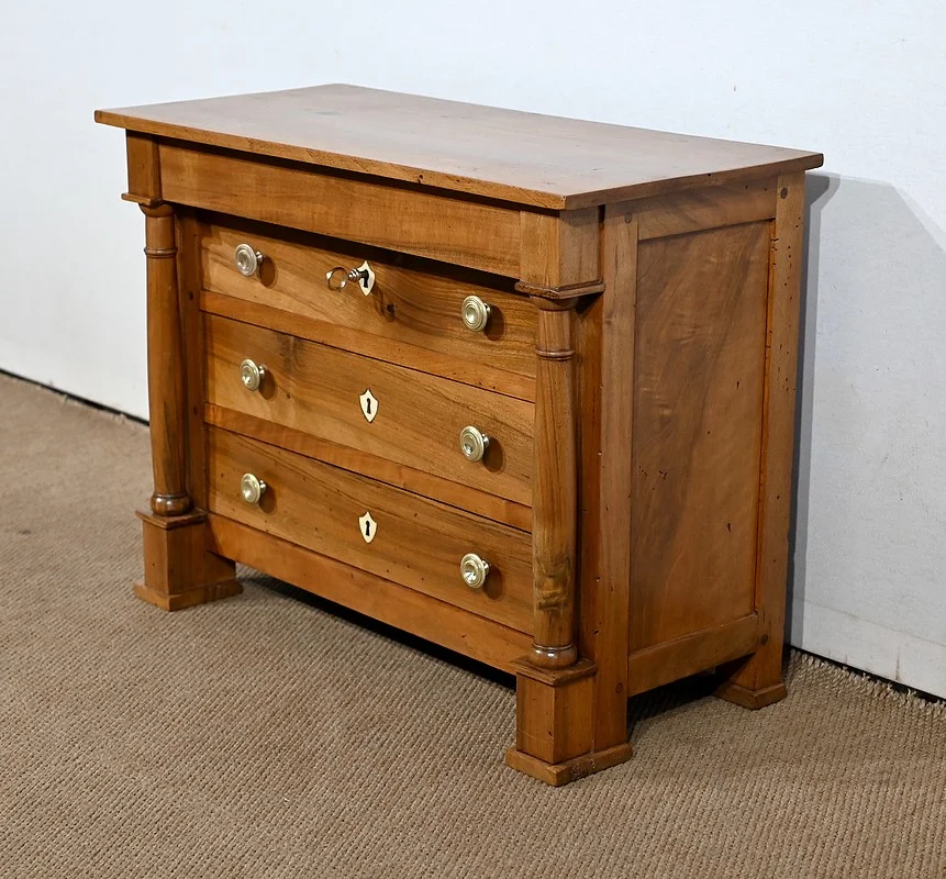 Commode de Maîtrise en Noyer massif, époque Empire – Début XIXe