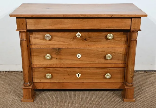 Commode de Maîtrise en Noyer massif, époque Empire – Début XIXe