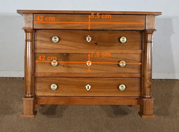 Commode de Maîtrise en Noyer massif, époque Empire – Début XIXe