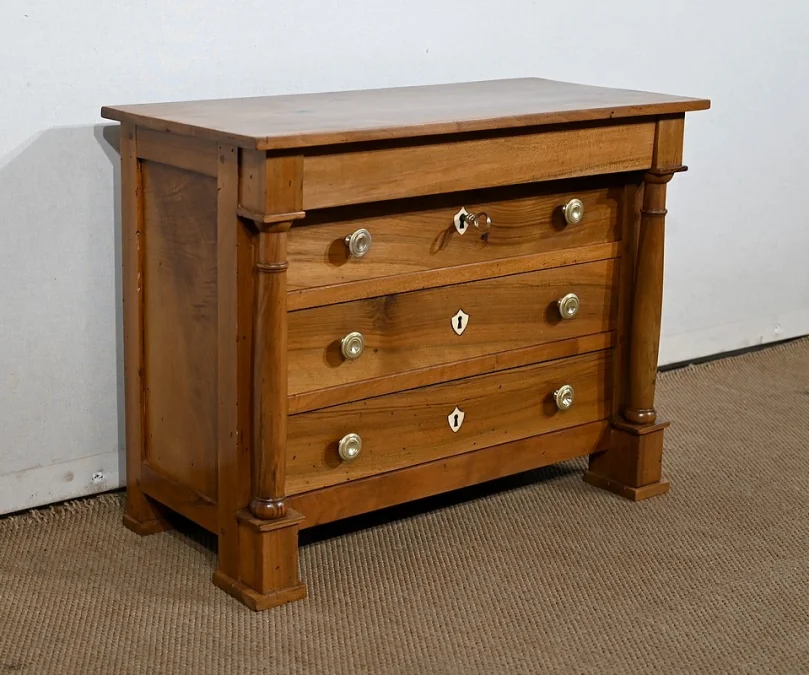 Commode de Maîtrise en Noyer massif, époque Empire – Début XIXe