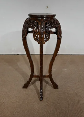 Paire de Grandes Sellettes Asiatiques en Palissandre – XXe