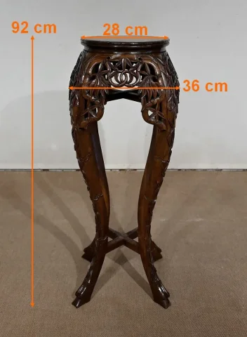 Paire de Grandes Sellettes Asiatiques en Palissandre – XXe