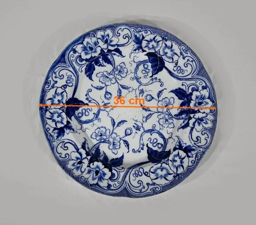 Grand Plat en Faïence « Flora aux Liserons », Creil & Montereau, Art Nouveau – Fin XIXe