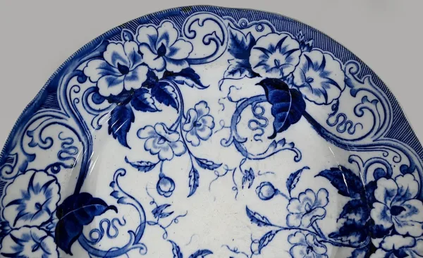 Grand Plat en Faïence « Flora aux Liserons », Creil & Montereau, Art Nouveau – Fin XIXe