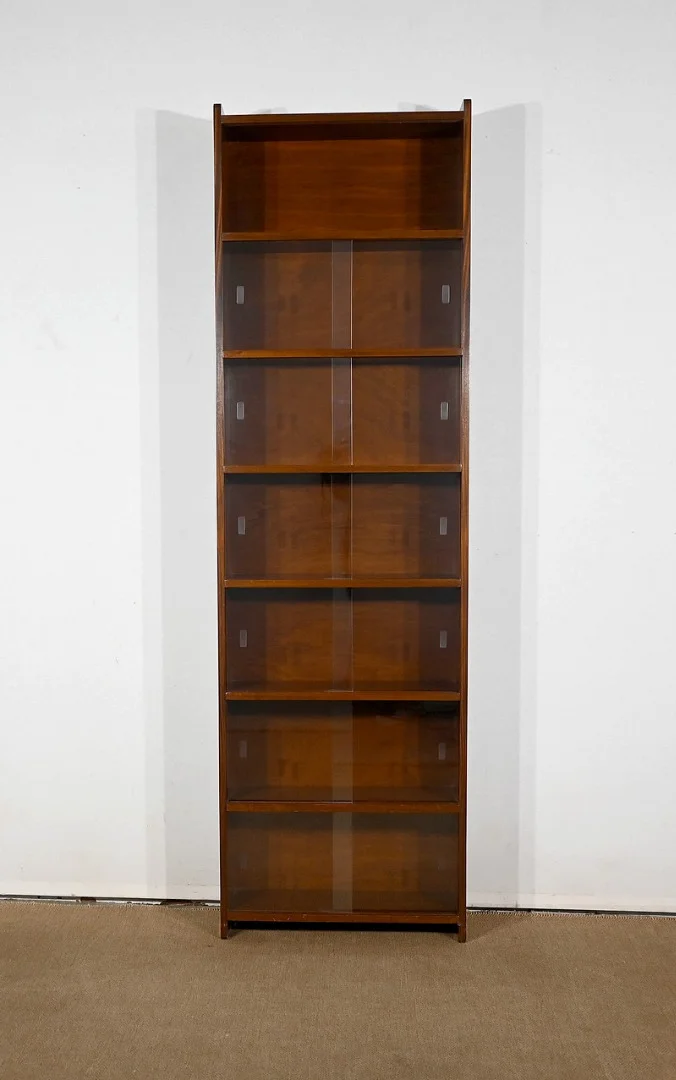 Bibliothèque vitrée, en Acajou, par D. Rozaffy - 1960
