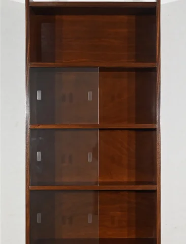 Bibliothèque vitrée, en Acajou, par D. Rozaffy - 1960