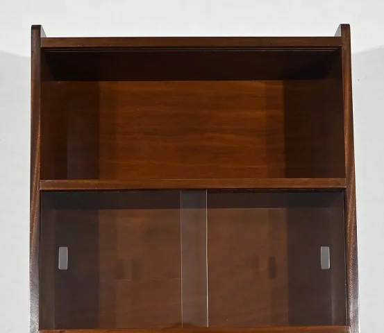 Bibliothèque vitrée, en Acajou, par D. Rozaffy - 1960