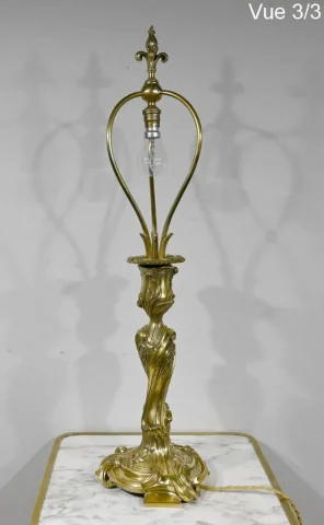 Lampe en Bronze Doré, Art Nouveau – Fin XIXe