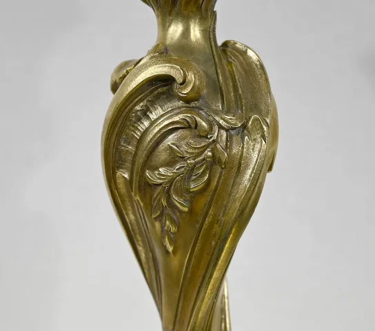 Lampe en Bronze Doré, Art Nouveau – Fin XIXe