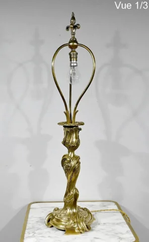Lampe en Bronze Doré, Art Nouveau – Fin XIXe