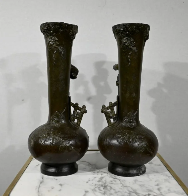 PAAR SPELTER-VASEN