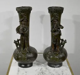 PAIR OF SPELTER VASES