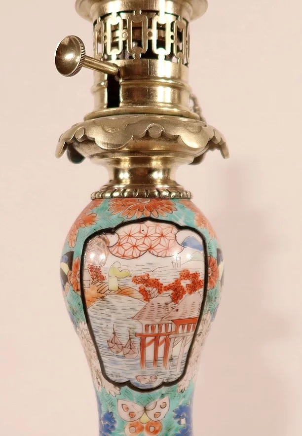 PAIR OF NAPOLEON III PERIOD PETROL LAMPS