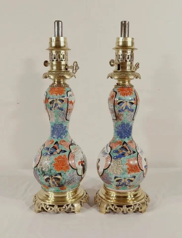 Paire de Lampes à Pétrole, époque Napoléon III – Milieu XIXe