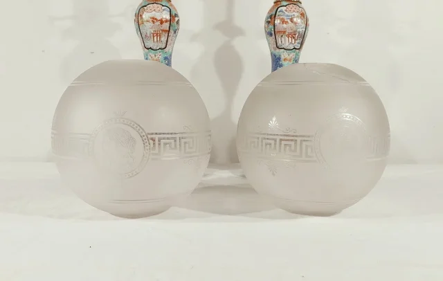 Paire de Lampes à Pétrole, époque Napoléon III – Milieu XIXe